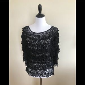 Boston Proper Black “Salsa” Top Size S